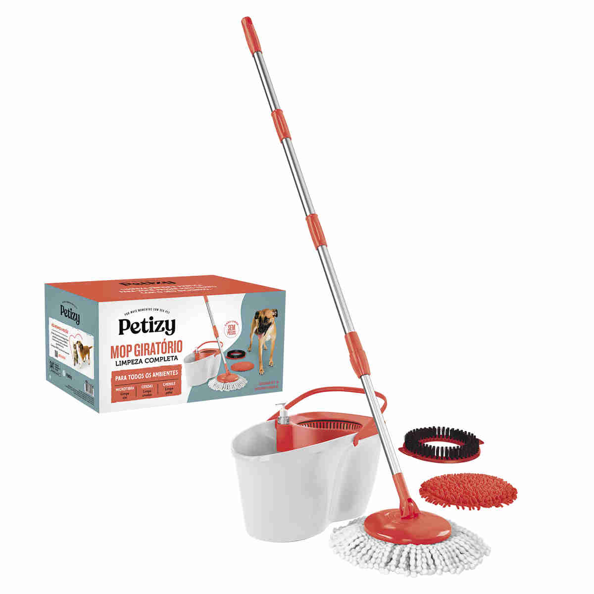 Mop Giratório Limpeza Completa Com Cabo Extensivel | Flashlimp